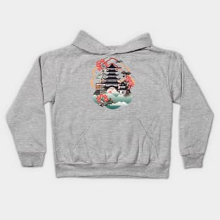 japanese pagoda Kids Hoodie